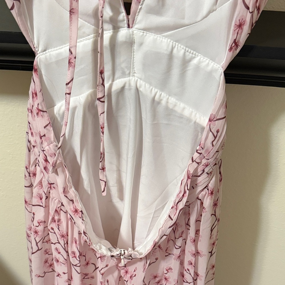 Pink Floral Ruffle Dress - Picture 9 of 9